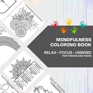 Libro da colorare sulla consapevolezza per adolescenti / Attività di apprendimento socio-emotivo e di autoriflessione (PDF stampabile)