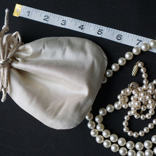 Pearl Storage Silk or Linen Pouch
