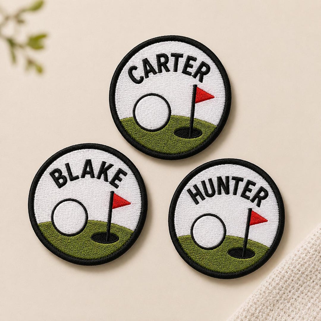 Personalized Golf Name Patch, Custom Golf Embroidered Patch, Kids Golf ...