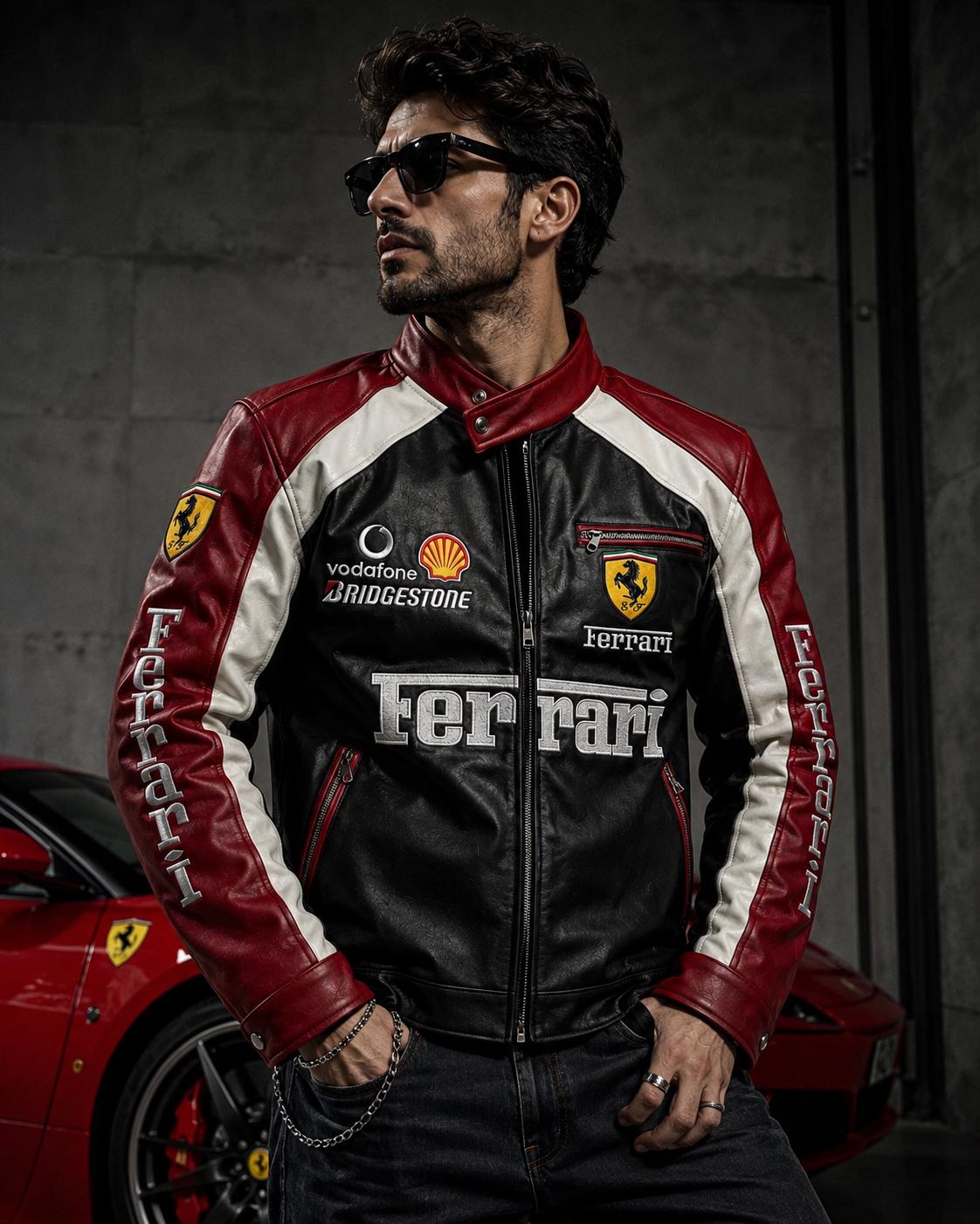 Leather ferrari jacket - Etsy 日本