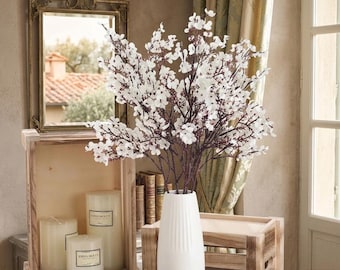 Flores artificiales de gypsophila, ramo de 51 cm de paniculata artificial, arreglo floral para bodas y decoración del hogar.