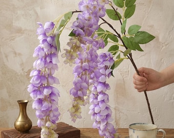 Kunstmatige blauweregen bloemenslinger, 40'' trapsgewijze bloemenrank, achtergrond bruiloftdecor