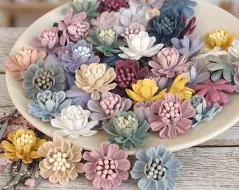 Mini Artificial Flower Heads, 2.5CM Mixed Colors, DIY Crafts, Wedding Decor, Bouquets, Wreaths