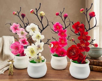 Artificial Bonsai Tree – Small Potted Plant for Tabletop Home Decor