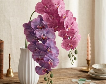 98cm Real Touch Artificial Orchid Stem – Butterfly Flower Wedding Home Decor Arrangement