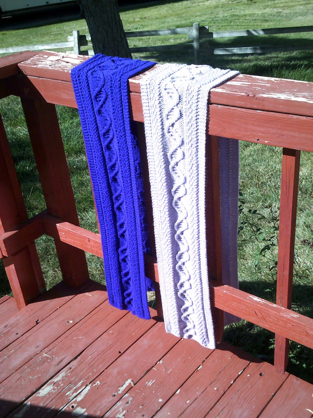 DNA Pattern Cable Knit Scarf Purple Shades - Etsy