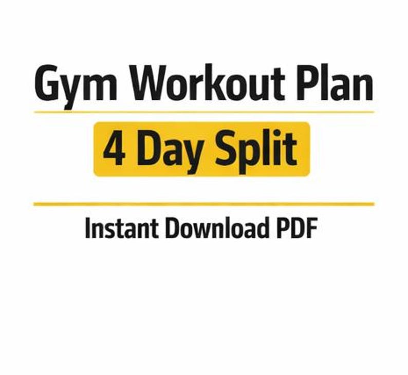 Gym Workout Plan PDF | 4 Day Split | Muscle Building Workout | Fitness ...