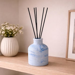 Blå marmor doftflaska i vas | Dekorativ doftvas | Minimalistisk doftdekoration för hemmet | Inflyttningspresent