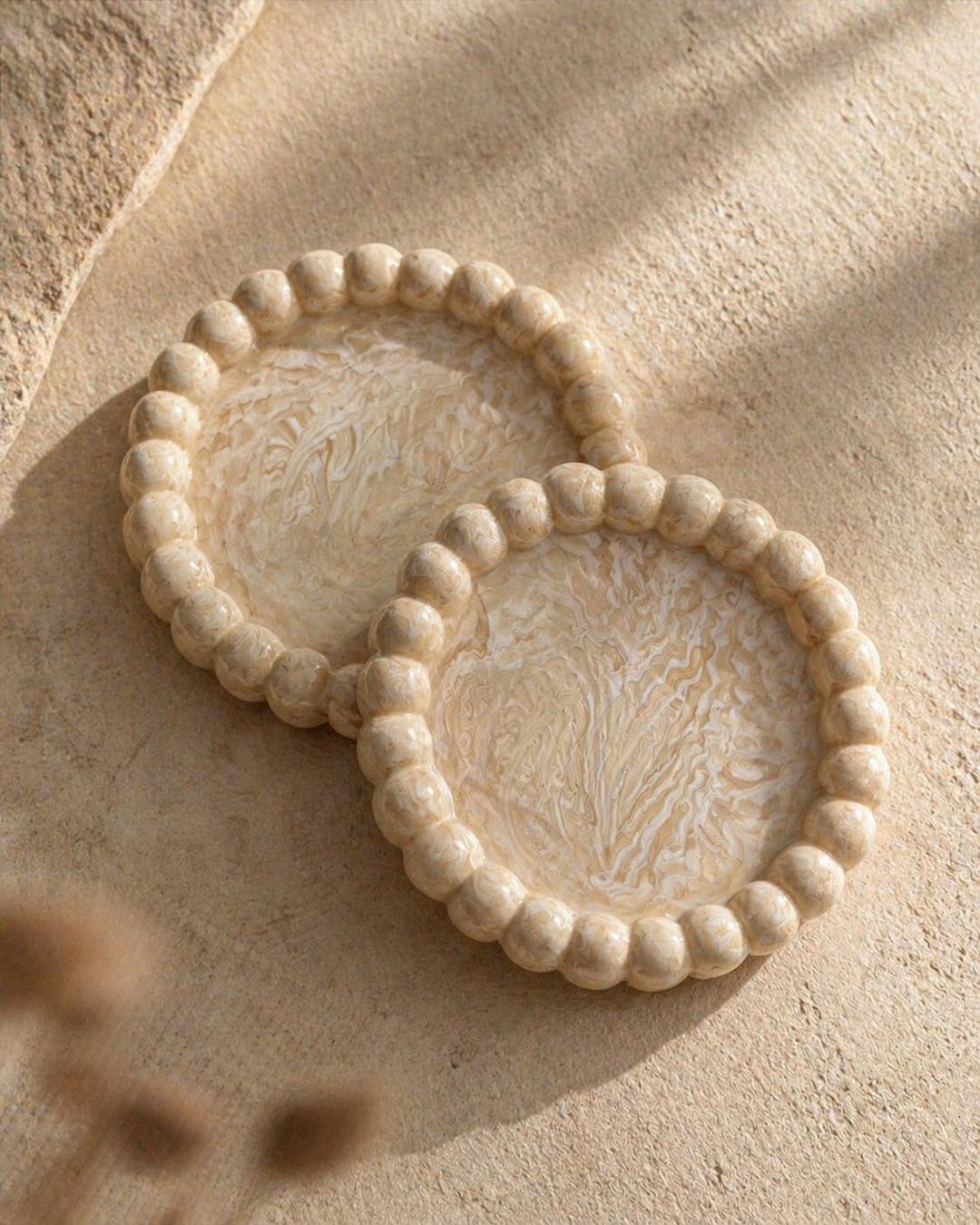 Marble Beige Bubble Coaster Set | Handmade Drink Coasters | Stone ...