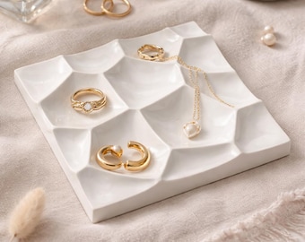 Organizador de joyas / Bandeja para anillos / Almacenamiento de joyas de tocador / Regalo para ella