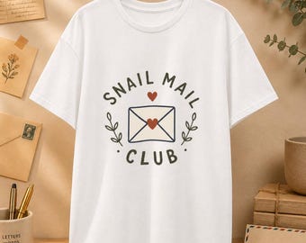 Cadeau voor briefliefhebbers, schattig T-shirt met envelopprint, unisex