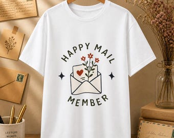 Cadeau voor een penvriend, T-shirt voor schrijfwarenliefhebbers, schattig T-shirt met letterprint (unisex)