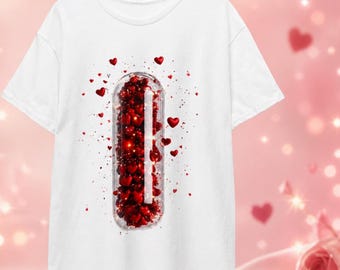 Love Capsule T-shirt met hart- en pilprint