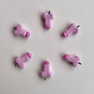 Mini Pink Charm - Handmade Air-dry Clay Pendant - Cute Kitsch Jewelry Supply