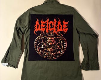 Deicide Battle Jacket Starter // Vintage OG-507 Fatigue Jacket, size M