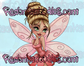 Digital Stamp - Shy Fairy - Uncoloured Digital Stamp Image For Handmade Cards