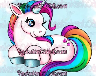 Digital Stamps - Unicorn Cutie - Uncoloured Digital Image for Handmade Greeting Cards