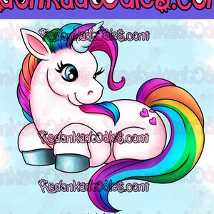 Selos Digitais - Unicorn Cutie - Imagem Digital Sem Cor para Cartões Feitos à Mão