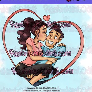 Selos digitais - Te amo para sempre - Imagem digital sem cor para cartões comemorativos feitos à mão