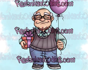 High Quality Digital Stamps - Grandfather - Uncoloured Digital Image for Handmade Greeting Cards. For retirement, elderly, or Granddad Day.