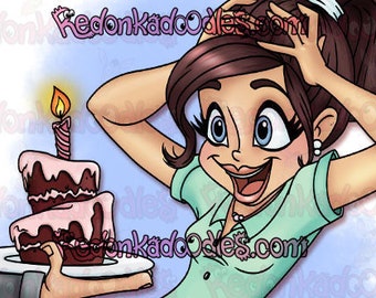 Digital Stamp - Birthday Wishes, Uncoloured Image for Handmade Greeting Cards