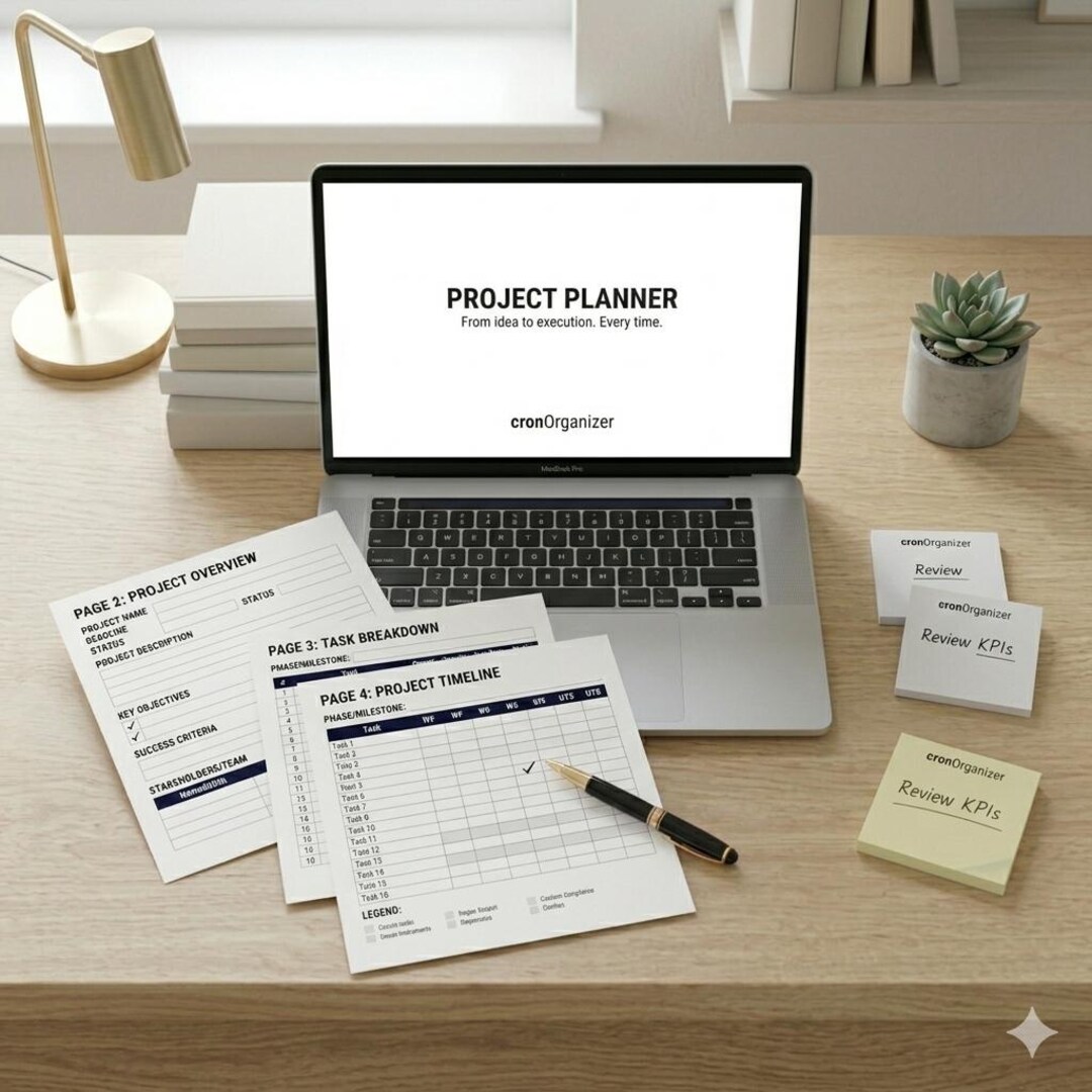 Project Planner Template, Gantt Chart, Task Tracker (digital Download ...