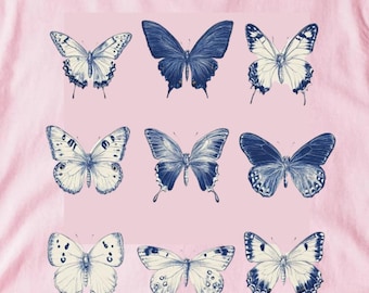 Vintage Butterfly Moth Comfort Colors T-Shirt, Cottagecore Tee