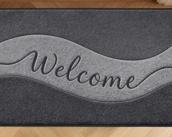Felpudo con diseño de olas costeras, felpudo de bienvenida duradero, decoración para la entrada del hogar.