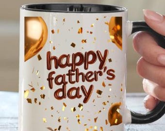 Celebrate Dad , Colorful 3D Watercolor Mug Sleeve for Father's Day  PNG