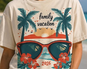Gezinsvakantie 2026 strandtrip png-shirtontwerp (digitale download)