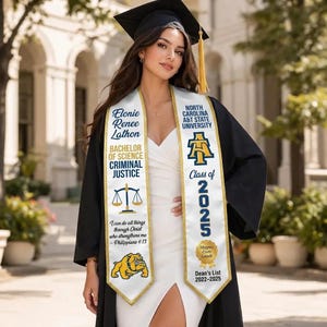 Estola de formatura personalizada para a turma de 2026, faixa de formatura personalizada com nome, estola para formandos em Justiça Criminal, presente de formatura universitária