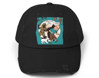 Tintin Snöig indian Streetstyle Äventyrskeps | Vintage Serietidningslapp Sliten Hatt