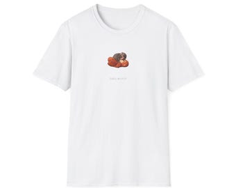 T-shirt med illustration av en apa och babypunch | T-shirt med djurmotiv och höstmotiv