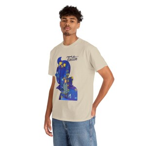Tintin silhouette illustration T-Shirt | Comic Adventure Graphic Tee image 1