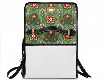 Boho Blommig Koala Canvasväska Färgglad Geometrisk Skolväska