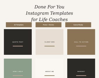 Gotowe szablony na Instagram dla trenerów | 32 posty i historie w serwisie Canva do mediów społecznościowych