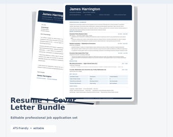 Szablon CV ekonomisty Canva | Przyjazny dla ATS | Gotowe dla Ciebie, absolwent ekonomii | Zawiera list motywacyjny