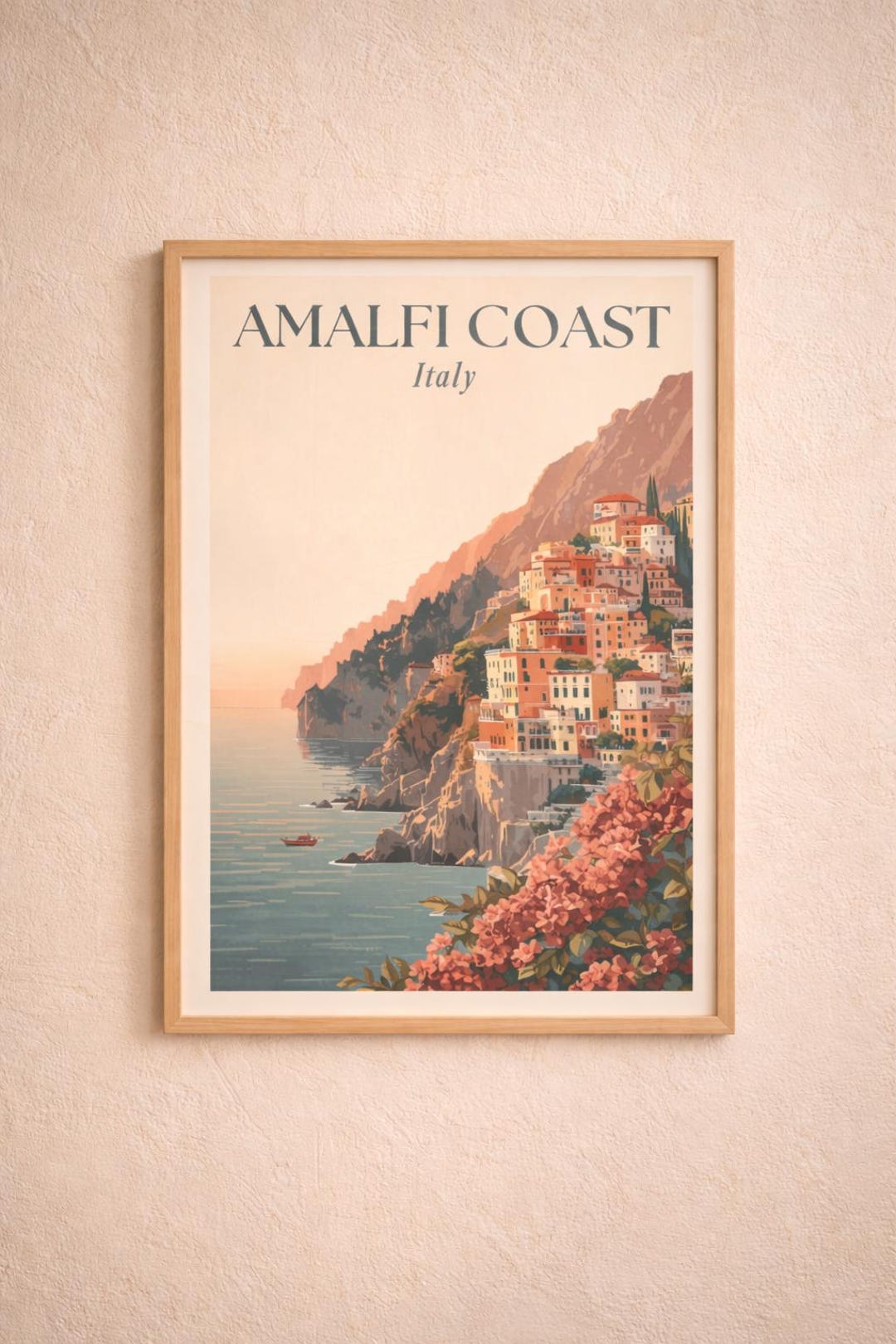 Amalfi Coast Italy Travel Poster Printable Wall Art Digital Download - Etsy