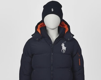 Polo Ralph Lauren Men’s Navy Blue Puffer Jacket | Hooded Winter Jacket for Men | Warm Quilted Down Coat | Original Polo Horse Logo