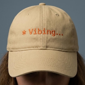 Vibing... Embroidered Dad Hat | Code CLI, AI Humor, Vibe Coding