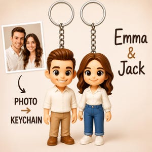 Porte-clés 3D personnalisé à partir d'une photo | Porte-clés avatar Mini Moi