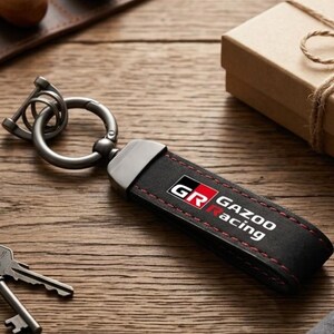 Handmade Suede Key Fob Strap - Compatible with Toyota Land Cruiser & GR Sport Models - Racing Style Key Ring
