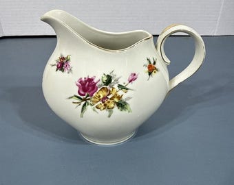 Cresent China Floral Pattern Creamer Gold Trim Occupied Japan
