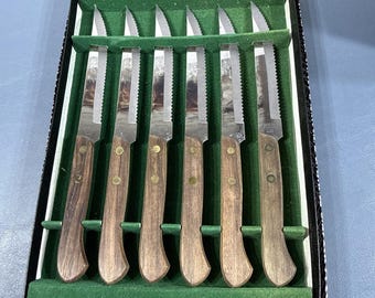 Barlow roestvrijstalen gekartelde messet in doos Set van 6 gemaakt in Japan