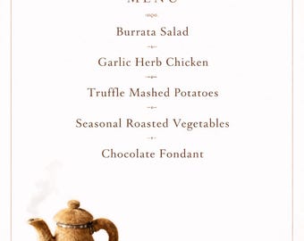 Rustic Textured Menu Template, Editable Canva Bundle (5x7 Inches)