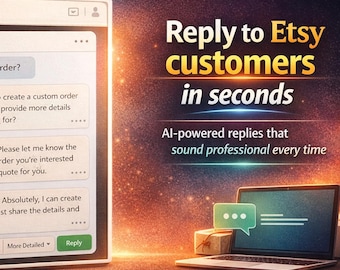 AI Reply Generator Tool for Etsy Sellers | Dark Theme | Instant Download