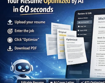 Editable Resume & Cover Letter AI Generator | Job Application Resume Tool | Instant Download