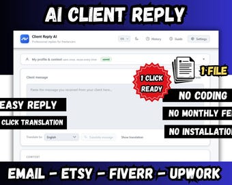 Dark Theme | AI Reply Generator for Freelancers | Professional Client Messages (Instant Download)