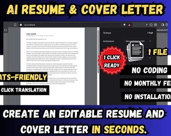 AI Cover Letter Generator | Write Job-Winning Cover Letters in Seconds | Editable & Job-Specific | Instant Download