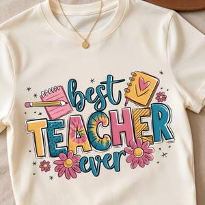 Teacher PNG Bundle, Boho Teacher PNG, teacher appreciation, back to school, rainbow teacher life sublimation, Teacher Shirt Designs, Digital image 9